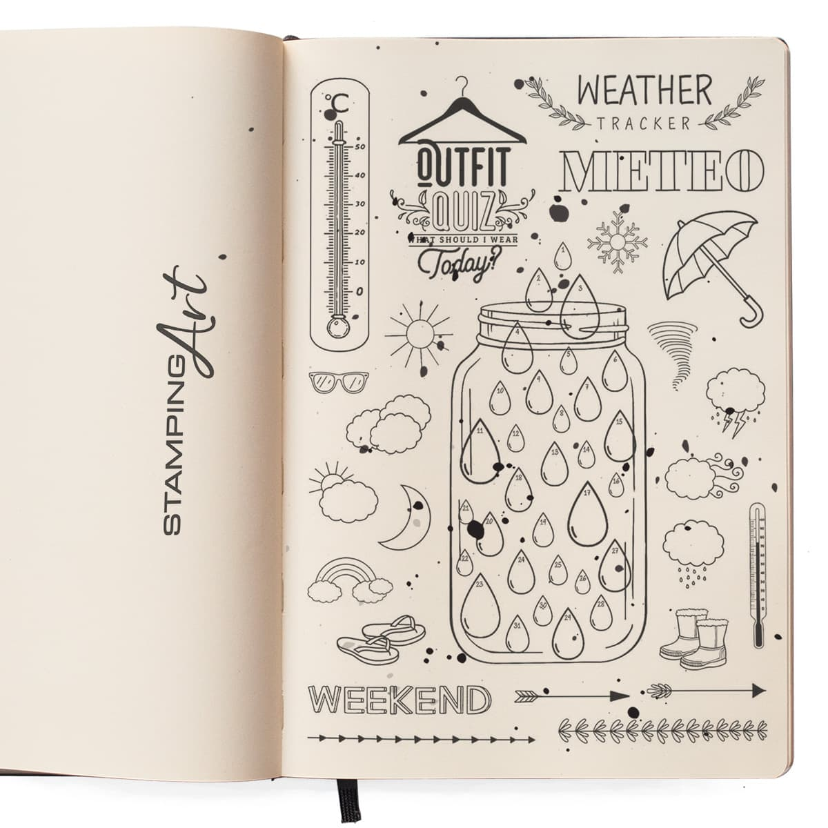 Ciao Bella PS8015 Clear Stamp Set 6x8 BuJo Weather