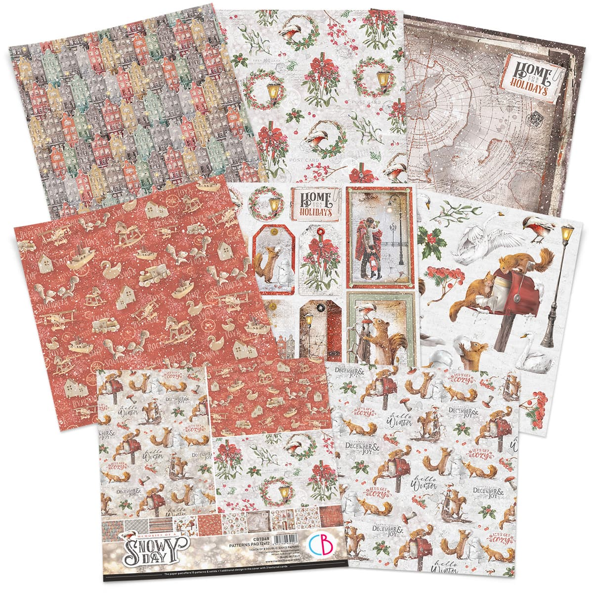 Memories of a Snowy Day Patterns Pad 12"x12" 8/Pkg