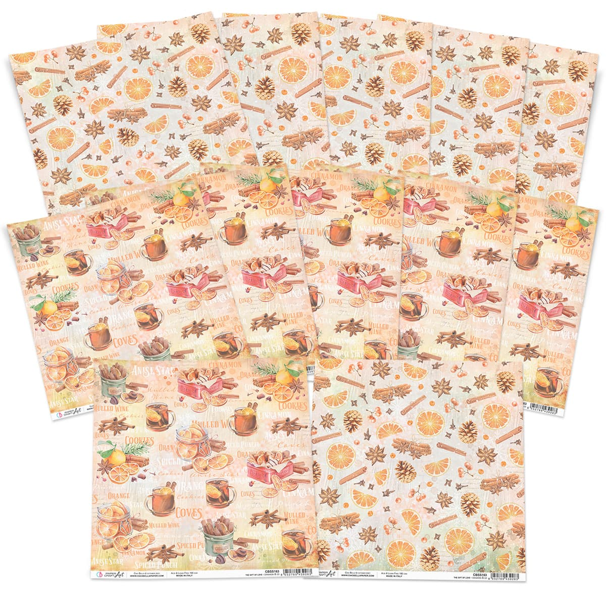 Ciao Bella 1 Piece CINNAMON & CO Scrapbook Paper Scrapbooking Paper 12 X 12  Inches Mixed Media Made in Italy CBSS163 -  Hong Kong
