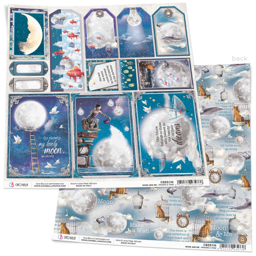 Moon & Me Frames and Tags Paper Sheet 12"x12"