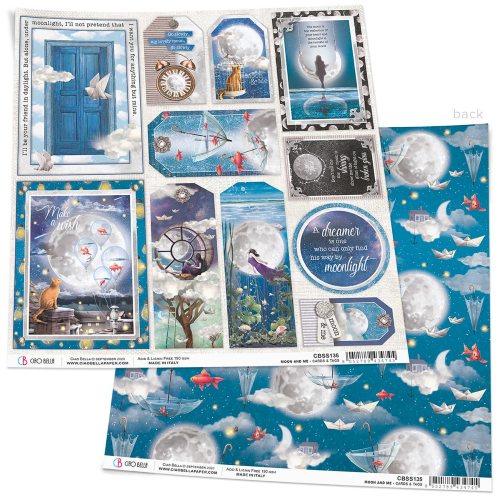 Moon & Me Cards and Tags Paper Sheet 12"x12"