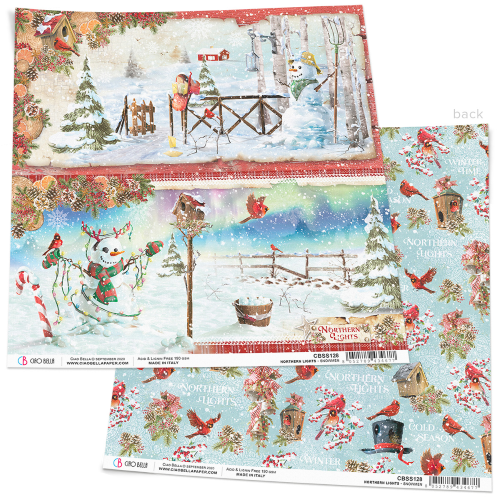 Ciao Bella 1 Piece WINTER GREETINGS Scrapbook Paper Scrapbooking Paper 12 X  12 Inches Mixed Media Made in Italy CBSS162 