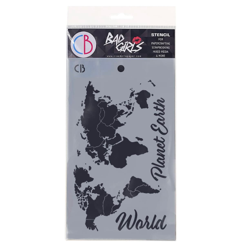 Texture Stencil 5"x8" World Map