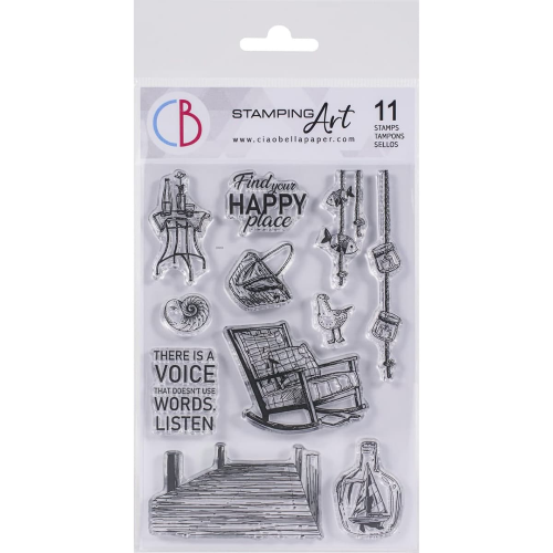 Clear Stamp Set 4"x6" Find your happy place