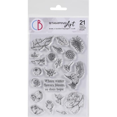 Clear Stamp Set 4"x6" Frozen Garden