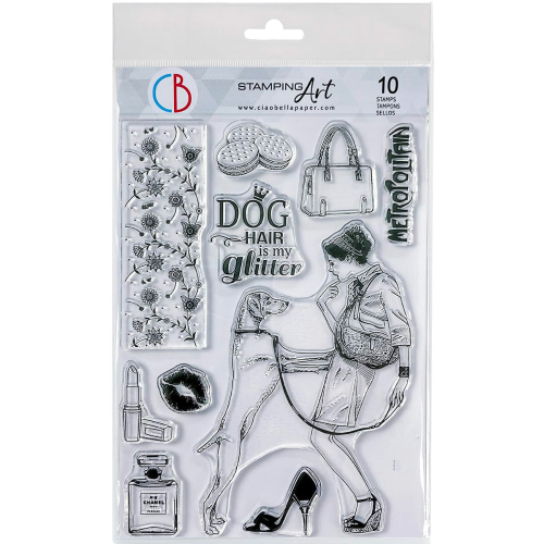 Clear Stamp Set 6"x8" Dog hair is my glitter