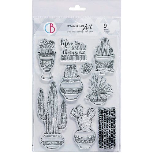 Clear Stamp Set 6"x8" Life is like a Cactus