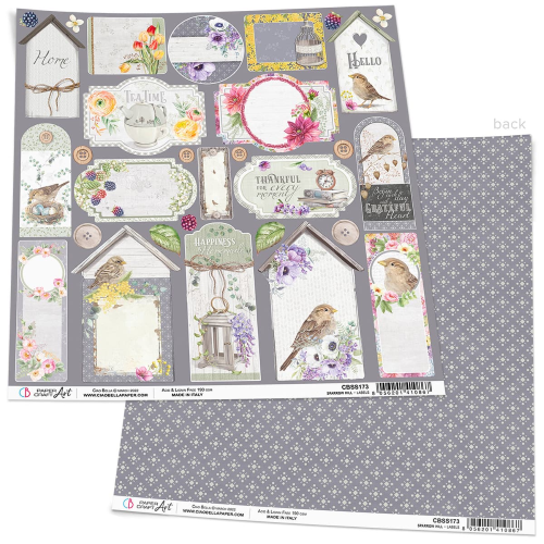 Sparrow Hill Labels Paper Sheet 12"x12"