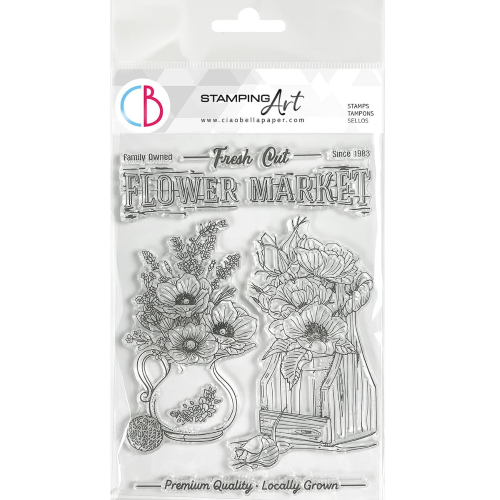 Clear Stamp Set 6"x8" Flower Market