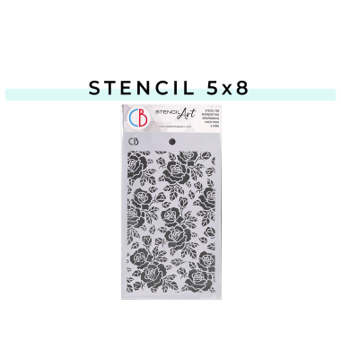 Ciao Bella - Stencil Art - Floral - Stencil - 5x8 inch - Messy Papercrafts