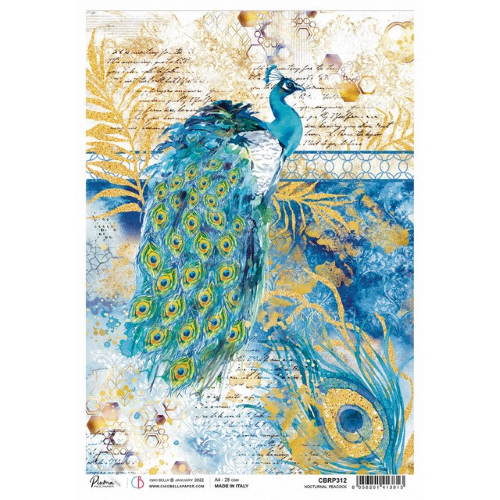 Rice Paper A4 Nocturnal peacock