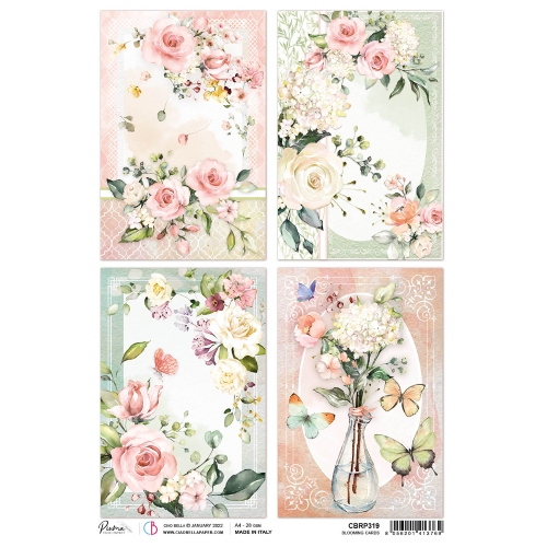 Rice Paper A4 Blooming cards
