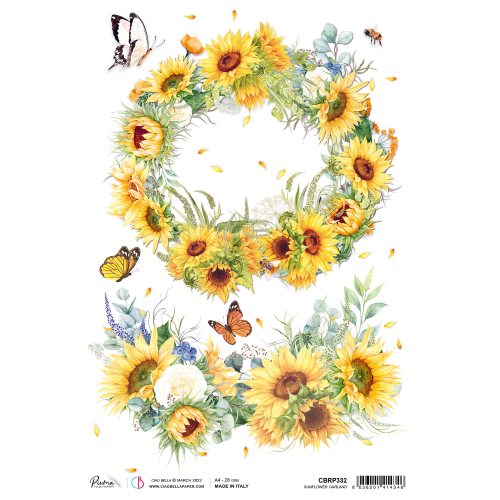 Rice Paper A4 Sunflowers garland