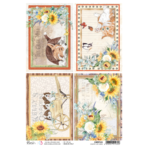 Rice Paper A4 Country life cards