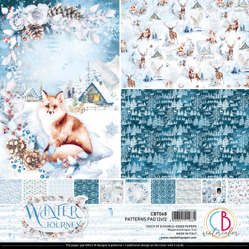 Winter Journey Patterns Pad 12"x12" 8/Pkg