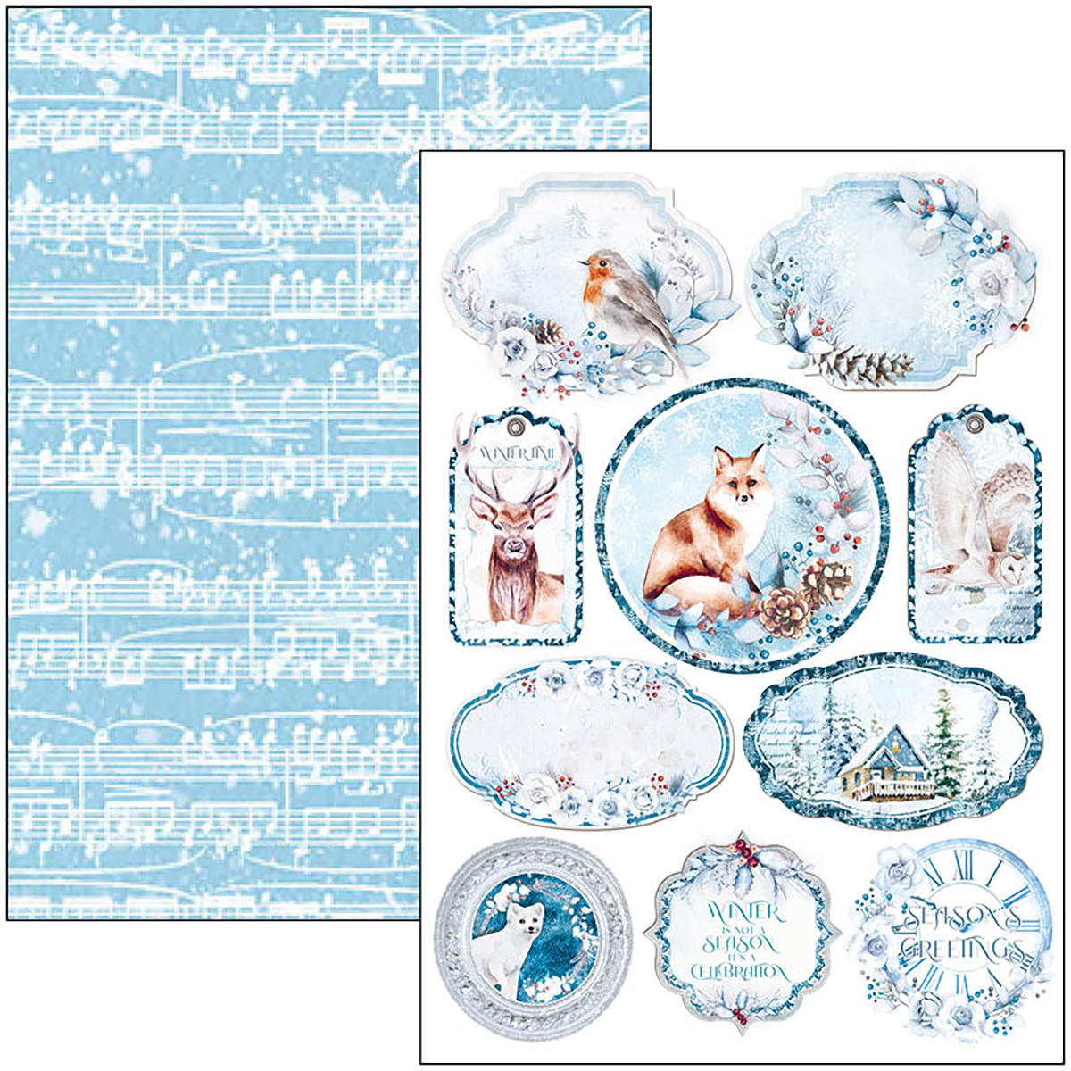 Ciao Bella Winter Journey 12x 12 Scrapbooking Paper Christmas Scrapbook  Paper