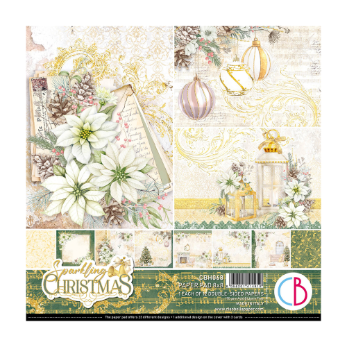 Sparkling Christmas  Paper Pad 8"x8" 12/Pkg