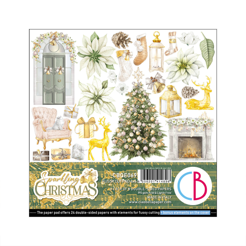 Sparkling Christmas  Fussy Cut Pad 6"x6" 24/Pkg