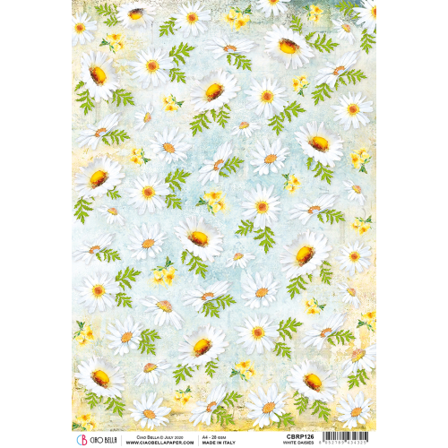 Rice Paper A4 White Daisies