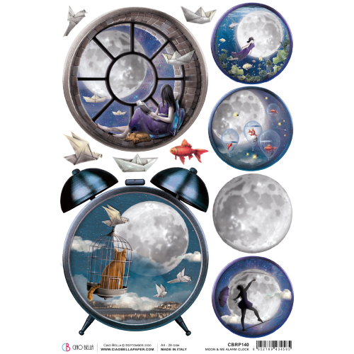 Rice Paper A4 Moon & Me Alarm Clock