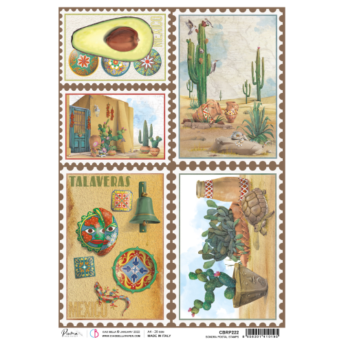Rice Paper A4 Sonora Postal Stamps