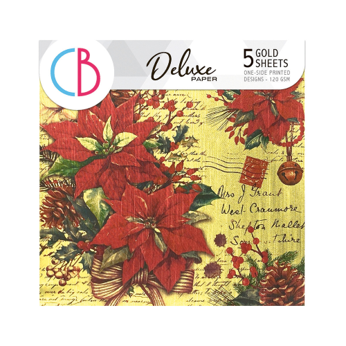 Christmas Vibes Deluxe Paper Gold 6"x6" 5/Pkg