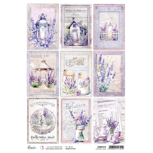 Rice Paper A4 Lavander Cards