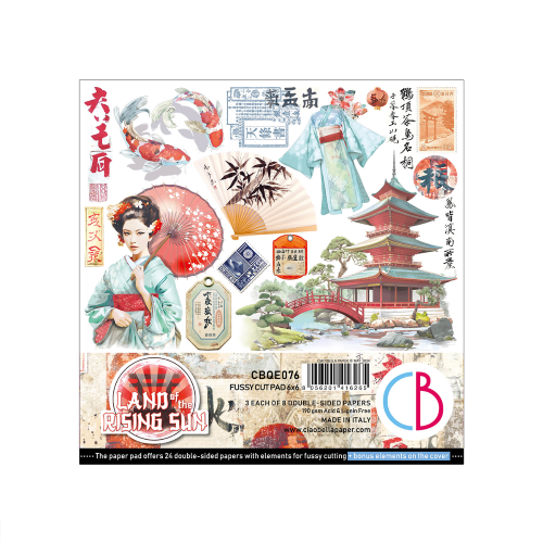 Land of the Rising Sun  Fussy Cut Pad 6"x6" 24/Pkg