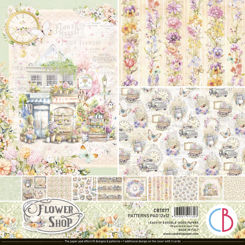 Flower Shop Patterns Pad 12"x12" 8/Pkg
