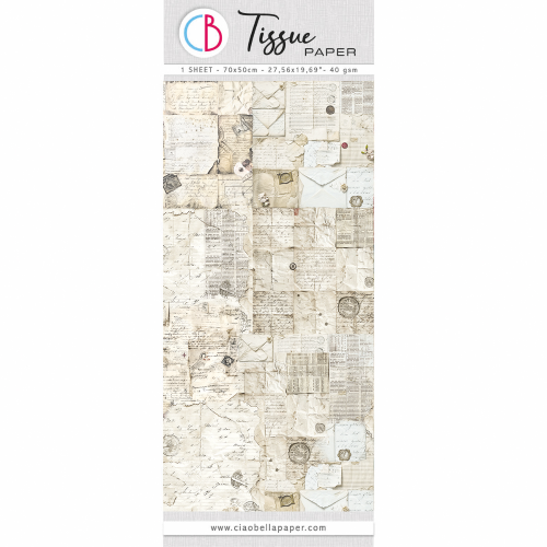 Tissue Paper Antique Handwritten Letter 27,16"x19,29"