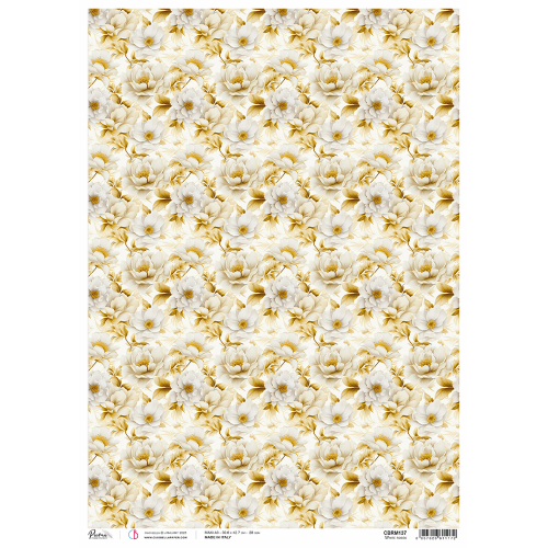 Rice Paper A3 White roses