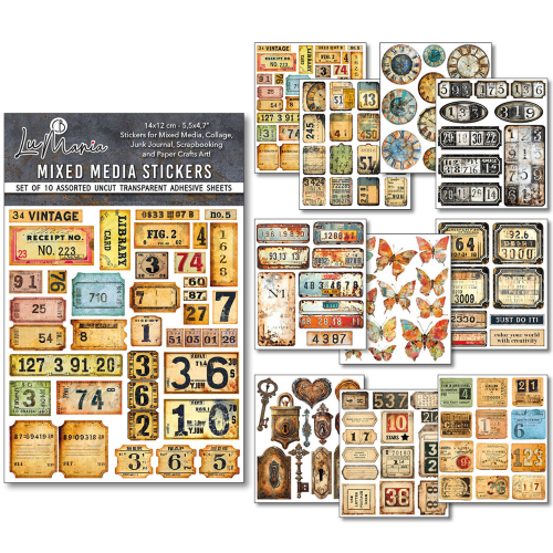 Sticker Set 10/Pkg Grungy Tags