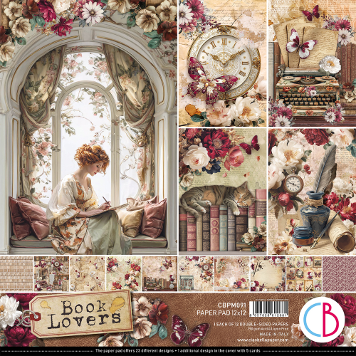 Book Lovers  Paper Pad 12"x12" 12/Pkg +1 Extra Free special sheet