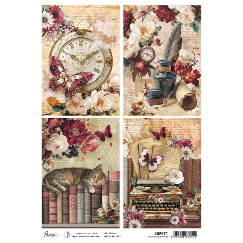 Rice Paper A4 Book Lovers Cards