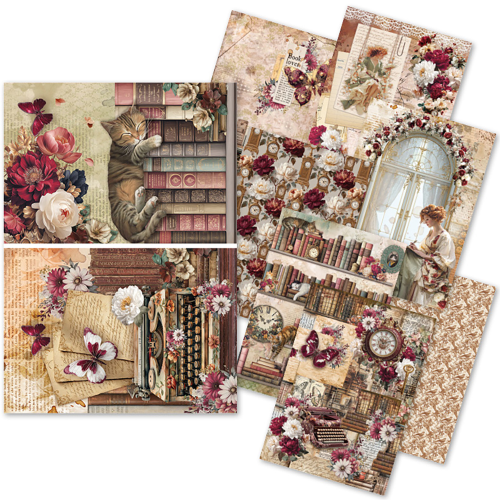 Rice Paper A5 MIXED 8/Pkg Book Lovers