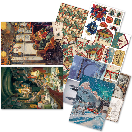 Rice Paper A5 MIXED 8/Pkg Polar Railway