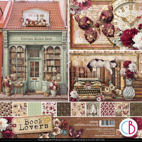 Book Lovers Patterns Pad 12"x12" 8/Pkg+1 Extra Free special sheet