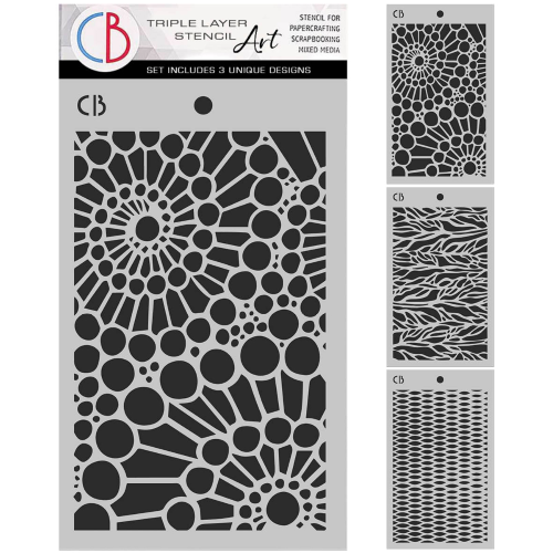 An artist journey Stencil Mix 5"X8"– Triple Layer Set (3 Unique Designs)