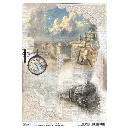 Rice Paper A4 Continental Routes