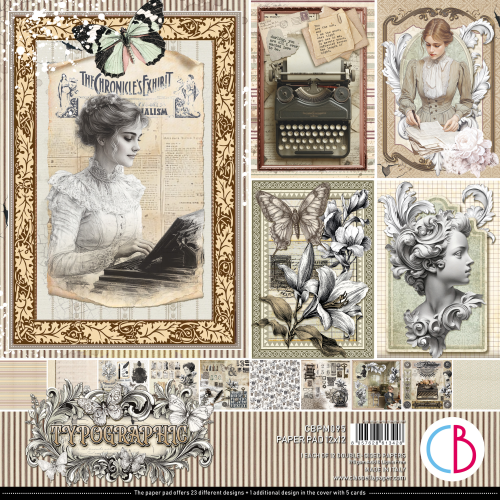 Typographic  Paper Pad 12"x12" 12/Pkg