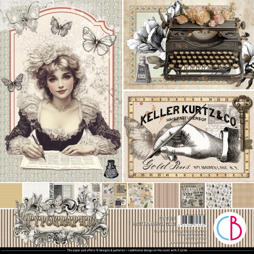 Typographic  Patterns Pad 12"x12" 8/Pkg