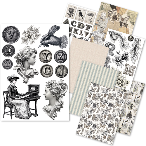 Rice Paper A5 MIXED 8/Pkg  Typographic