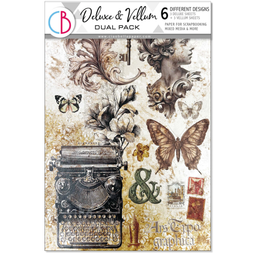 Deluxe Paper & Vellum Dual Pack A4  MIXED 6/Pkg Typographic