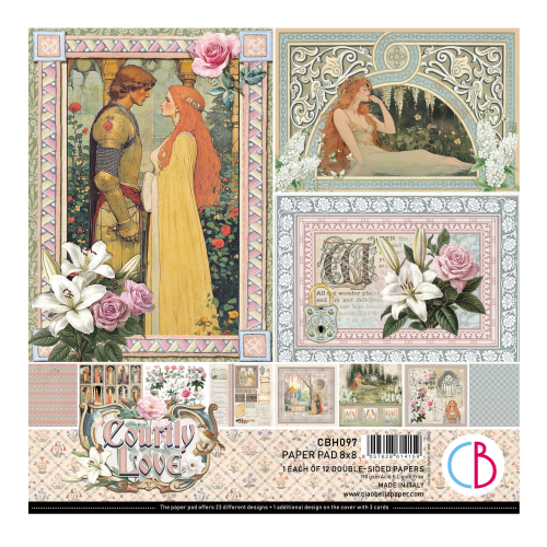 Courtly Love Paper  Pad 8"x8" 12/Pkg