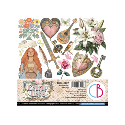 Courtly Love Fussy Cut Pad 6"x6" 24/Pkg