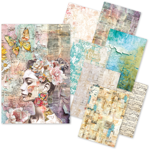 Craftmix The sound of spring  Mixed A5 Paper Pack - 8 Sheets (Tissue & Vellum Variety)