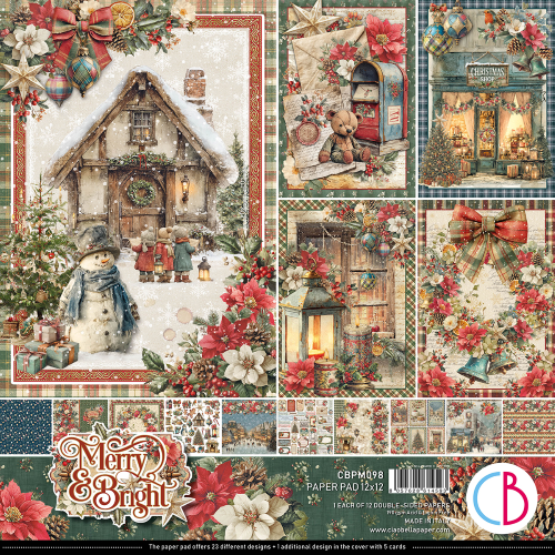 Merry & Bright  Paper Pad 12"x12" 12/Pkg