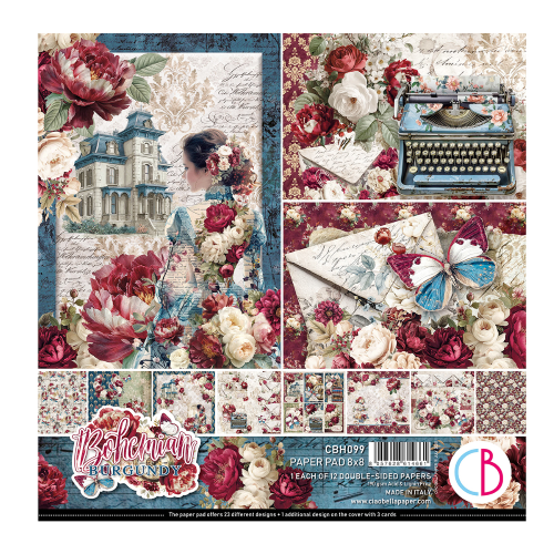 Bohemian burgundy   Paper  Pad 8"x8" 12/Pkg