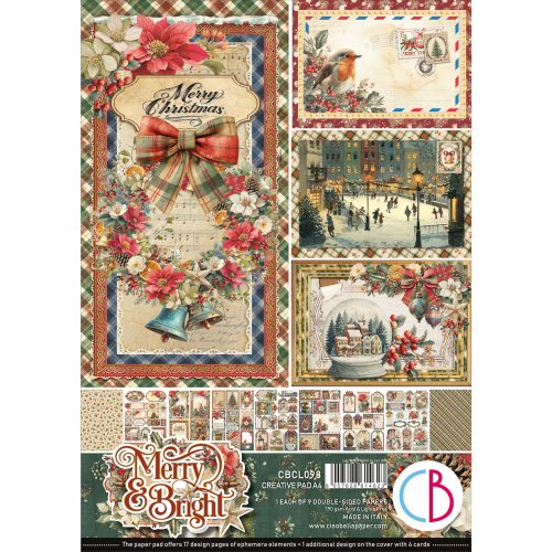 Merry & Bright  Creative Pad A4 9/Pkg