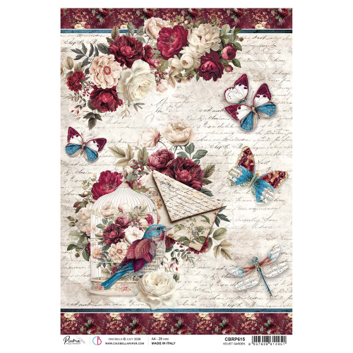 Rice Paper A4 Velvet garden